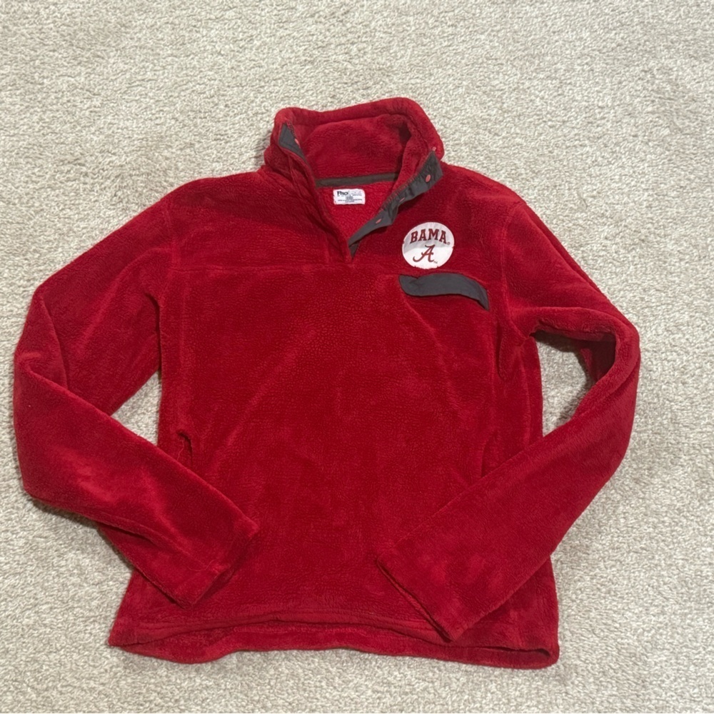 Size Small soft fleece Alabama V‎ neck quarter button up